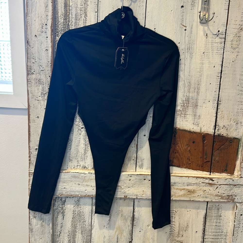 Black Turtleneck Bodysuit New